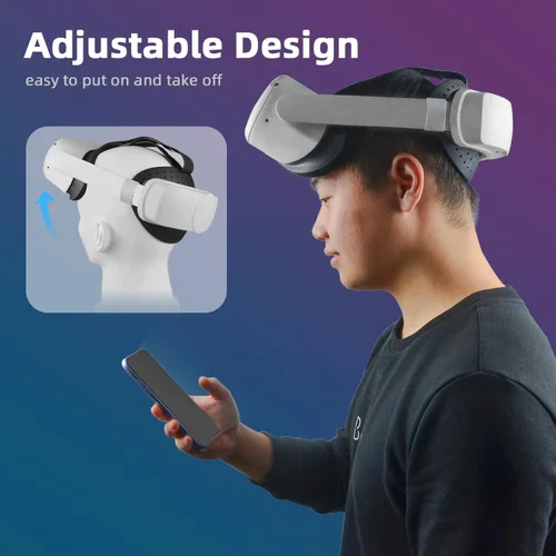 Vista 6 de iFoo Correa de cabeza compatible con MetaOculus Quest 2, correa de cabeza ligera y ajustable, repuesto para correa Elite, soporte mejorado