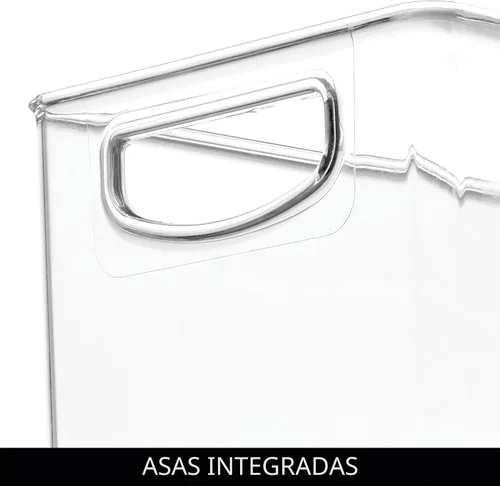 Vista 5 de iDesign - Recipiente de plástico apilable para despensa con asas para gabinetes o refrigerador, transparente, fabricado en EE. UU Para armarios