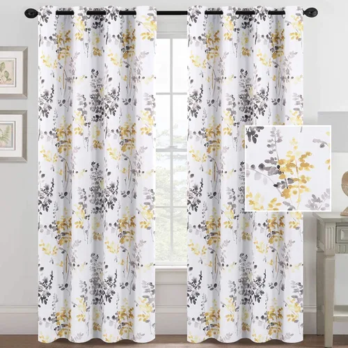 Vista 2 de H.VERSAILTEX Cortinas opacas con ojales (2 paneles, 52 pulgadas de ancho x 84 pulgadas de largo) con dobladillo para barra