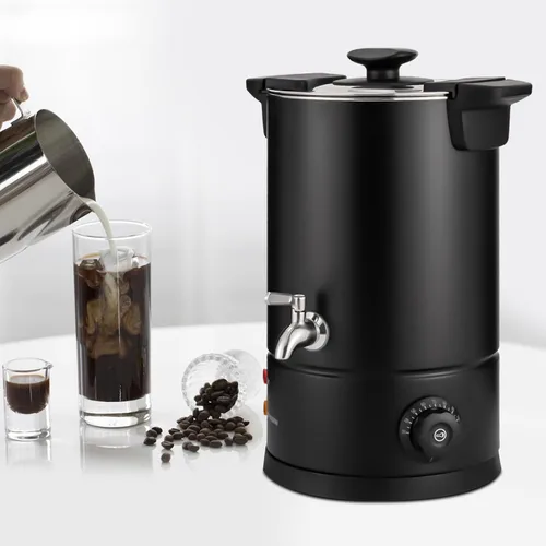 Vista 14 de Urna de café, 5.2L/1.37 galones de temperatura de acero inoxidable ajustable cafetera comercial cafetera de percolado con dispensador de bebidas