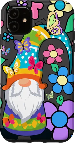Vista 8 de Floral Daisy Flower Pattern with Butterflies Funny Gnome Case for iPhone 17
