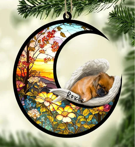 Vista 131 de Atrapasoles conmemorativo personalizado para perros, adorno navideño de Airedale Terrier, recuerdo por pérdida de mascota, regalos conmemorativos