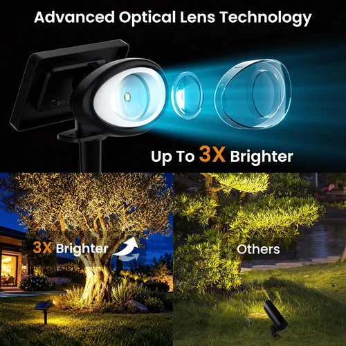 Vista 2 de Luces solares IP67 impermeables para exteriores, 2CCT y luces de paisaje