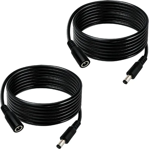 Vista 10 de Cable de extensión macho a hembra de 1 pie de 12 V de 0.2 in x 0.1 in, 18 Negro 2 piezas