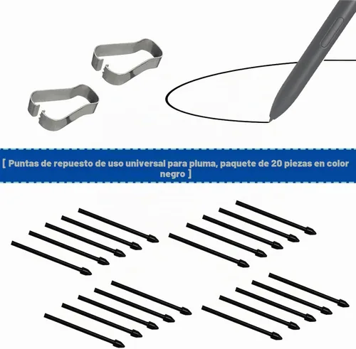 Vista 4 de Paquete de 20 puntas para Galaxy Tab S6, lápiz capacitivo, Tab s6 lite de repuesto para Samsung Galaxy Tab S6, tab s6 lite (negro 20)
