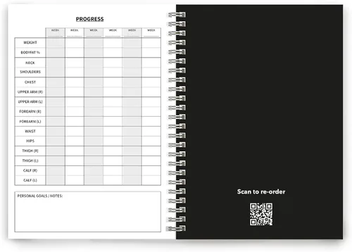Vista 4 de The Gym Log - El cuaderno de registro perfecto para grabar tus entrenamientos: 8.26 x 5.8 pulgadas con 104 páginas y espacio para 100 entrenamientos