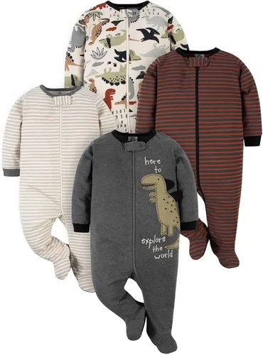 Vista 12 de Gerber Baby Boys' 4 Pack Sleep 'N Play Footie Zorro Aqua