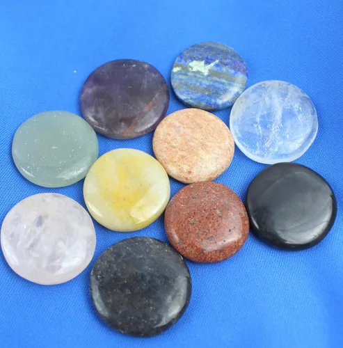 Vista 6 de Juego de 10 cristales curativos Jet Chakra Juego de 10 piedras pulidas para el equilibrio de chakras, cristales y piedras curativas para terapia