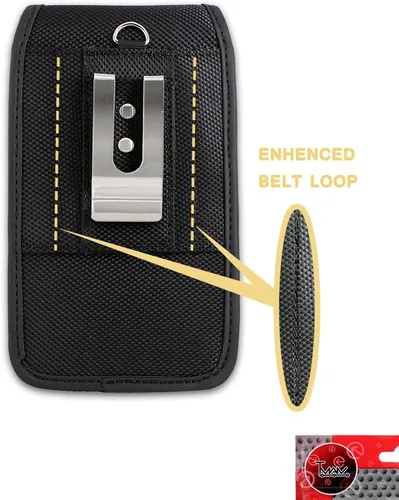 Vista 6 de Funda para Samsung Galaxy S10/S10 Plus; TMAN® - Funda de nailon resistente de lona resistente con clip de cinturón de metal para Samsung Galaxy