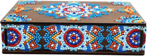 Vista 2 de Awakingdemi Caja de almacenamiento de joyas de pintura de diamantes para bricolaje MH04