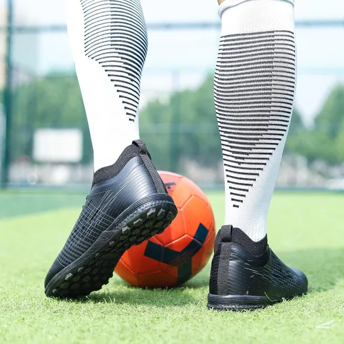 Vista 5 de ZVC Tacos de fútbol para hombre, zapatos de fútbol para exteriores, interiores, entrenamiento, césped, zapatos de fútbol para jóvenes, niños