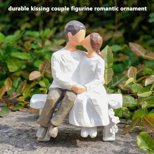 Vista 8 de jinhuoba Figuras románticas para parejas, escultura pintada a mano, el mejor regalo de San Valentín, matrimonio, aniversario, boda, compromiso
