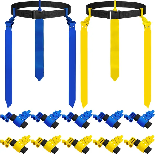 Vista 19 de Hungdao Cinturones y banderas de fútbol para 10/12 jugadores, cinturones de fútbol ajustables para niños, adolescentes, adultos, entrenamiento