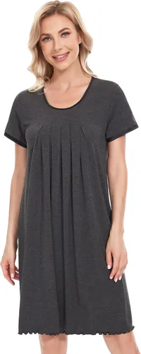 Vista 18 de NACHILA Nightgowns for Women-Viscose Made from Bamboo, Pleated Sleepwear. A-aqua Green