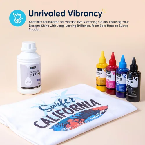 Vista 2 de Premium DTF Tinta Blanca 500ML DTF Kit de conversión de tinta de transferencia, recarga de tinta DTF para Epson ET-8550, L1800, L800, R2400, P400