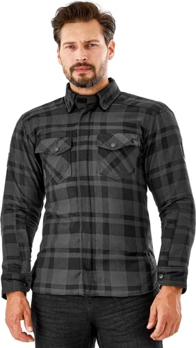 Vista 2 de SHIMA RENEGADE MEN 2 Camisa de motocicleta para hombre – Chaqueta de franela de motociclista a cuadros blindados con fibra QL – Aramida y capa