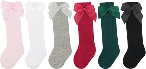 Vista 9 de DRESHOW BQUBO - Calcetines de punto para bebé, calcetines de algodón para niñas pequeñas