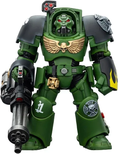 Vista 15 de JOYTOY Warhammer 40,000 1/18 Figura de acción Salamanders Terminator 1 con espada de poder y bolter de tormenta, modelo de colección de regalos