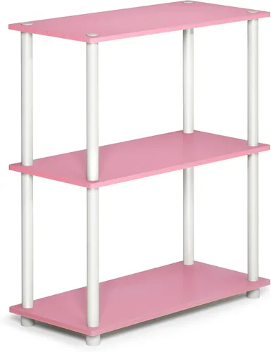 Vista 83 de Furinno Turn-N-Tube - Estantes de almacenamiento, estante para libros de 3 niveles, estante esquinero, estantes abiertos sin herramientas
