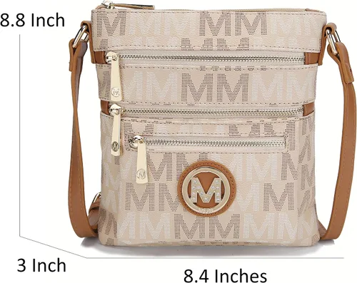 Vista 5 de Mia K Women's Crossbody Handbag, PU Leather Adjustable Strap, Side Crossover Bag, Shoulder Bag