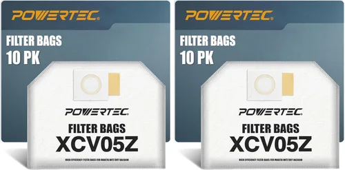 Vista 7 de POWERTEC XCV05 Bolsas de filtro para Makita 10PK, 161471-7 bolsas de repuesto para aspiradora Makita XCV05Z, XCV05ZX, XCV09, XCV10 para mochila