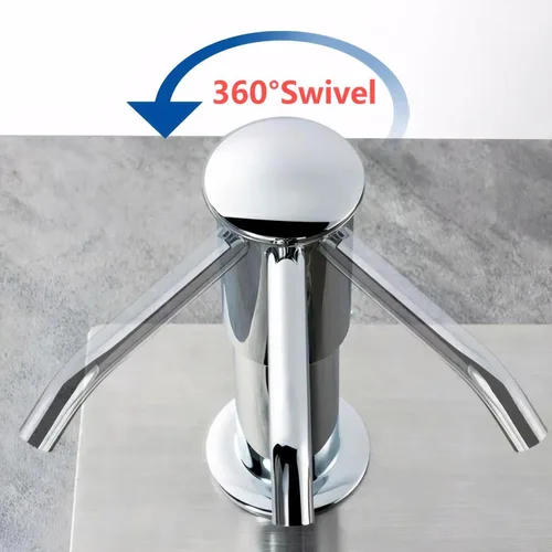 Vista 5 de Dispensador de jabón para platos para fregadero de cocina (pulido), bomba dispensadora de jabón para platos de acero inoxidable con kit de tubo