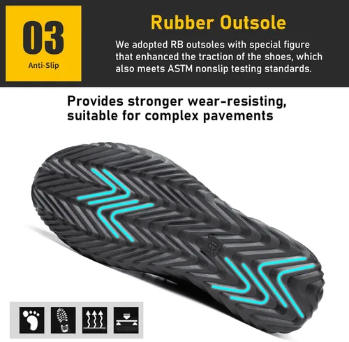 Vista 4 de Furuian Zapatos indestructibles con punta de acero para hombres y mujeres, ligeros, resistentes a pinchazos, zapatos de trabajo de seguridad