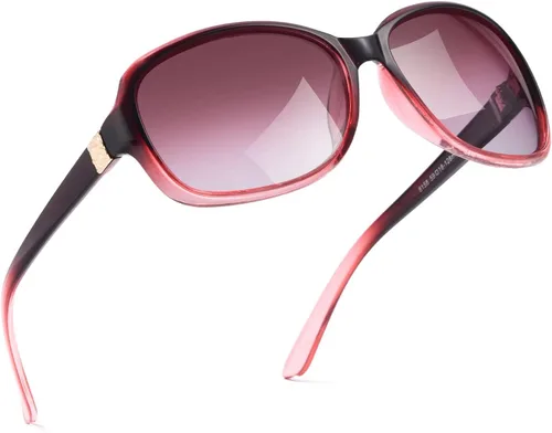 Vista 42 de SIPHEW - Gafas de sol polarizadas para mujer, gafas de sol cuadradas clásicas para mujer con protección UV Gafas de sol polarizadas negras A01