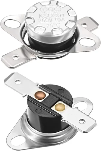 Vista 15 de uxcell KSD301 Termostato 104.0 °F/104°F 10A Normalmente Abierto N.O Ajuste Snap Disc Interruptor de Temperatura 2pcs, Material de Baquelita