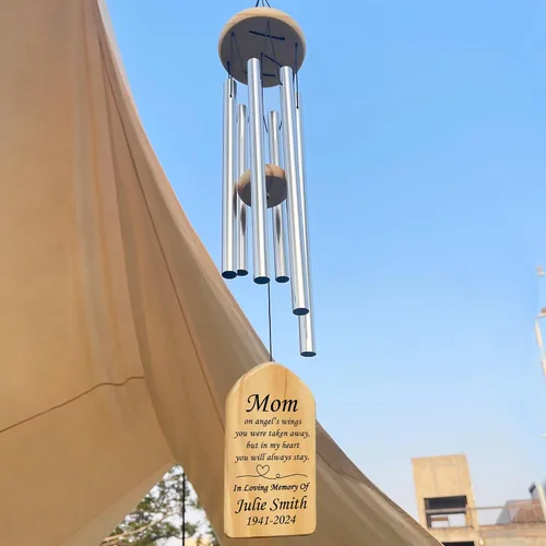 Vista 5 de Campanillas de viento conmemorativas para la pérdida de la madre, regalo de condolencias en memoria de mamá