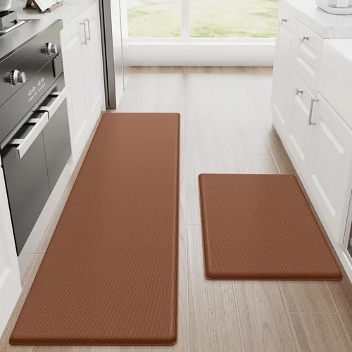 Vista 23 de StepRite Tapetes de cocina, 2 tapetes acolchados, antifatiga, para piso, de escritorio, antideslizante, impermeables, oficina, alfombras de 17.3 x