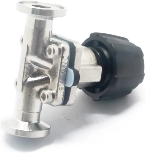 Vista 4 de QiiMii SS316 Tri clampmini válvula de diafragma 1/2" con membrana de EPDM+PTFE, válvula de membrana de abrazadera 1/2" con brida de abrazadera 25,2