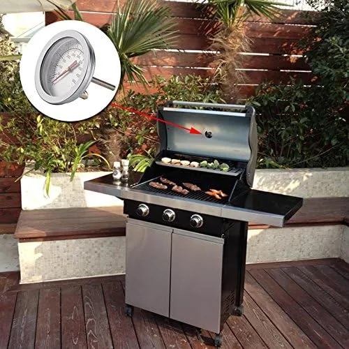 Vista 8 de Medidor de termómetro para barbacoa, 2 unidades, para barbacoa y ahumador, termómetro de temperatura, paquete de 2