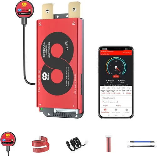 Vista 12 de DALY Smart BMS 4S-16S 40A-500A con módulo WiFi y placa de protección de comunicación CAN 485 para paquete de batería de litio LifePO4