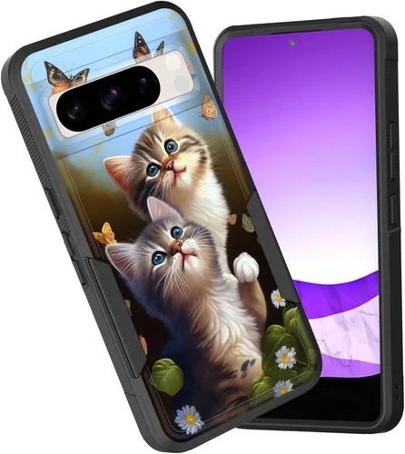 Vista 92 de Funda para Pixel 6A, funda híbrida de doble capa resistente a prueba de golpes de policarbonato duro de silicona suave TPU para Google Pixel 6A