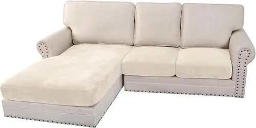 Vista 188 de H.VERSAILTEX Funda de cojín elástica de terciopelo para sofá, funda de cojín de felpa para cojines de silla, protector de muebles, cojín de asiento