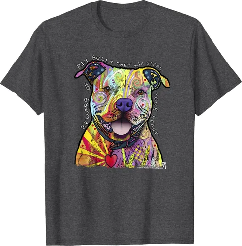 Vista 33 de Beware Of Pit Bulls, Dean Russo Pitbull Original - Camiseta para amantes de los perros, Negro