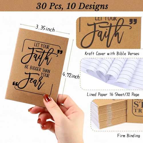 Vista 2 de Fulmoon 30 mini cuadernos a granel pequeños inspiradores de bolsillo y mini diarios a granel para regalos de agradecimiento a los empleados, bloc