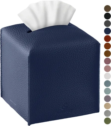 Vista 23 de Funda para Caja de Pañuelos, Jeethemy Porta Caja de Pañuelos Cuadrada de Cuero PU, Moderno Estuche de Pañuelos Organizador Dispensador de Papel