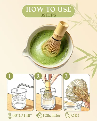 Vista 12 de Batidor de matcha, batidor de matcha de bambú, 1 paquete de 76