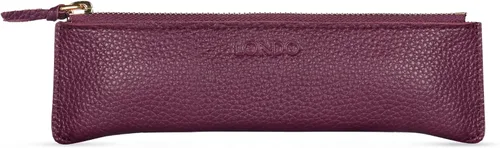 Vista 7 de Londo Estuche para bolígrafos y lápices de piel de vaca genuina con cremallera, soporte delgado para pluma estilográfica, bolsa para lápices Negro