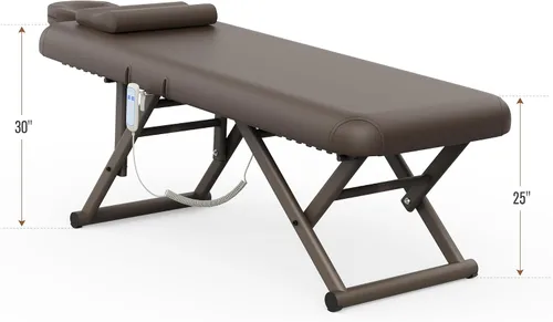 Vista 4 de pouseayar Mesa de masaje ajustable con almohada facial y reposacabezas, resistente y sólida, silenciosa y fácil de ajustar, respaldo ajustable