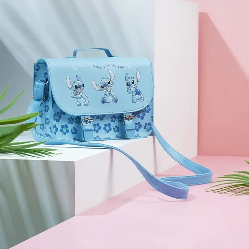 Vista 2 de Disney Bolsa de puntada para niñas, bolsa cruzada Lilo y Stitch, Azul, Duradero