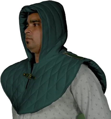 Vista 2 de THE MEDIEVALS Gambeson - Capucha de algodón con armadura de disfraz Coller SCA