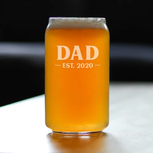 Vista 2 de Bevvee Dad Est 2020 - Vaso de cerveza para padres primerizos, vasos de 16 onzas