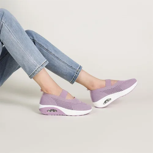 Vista 7 de Women Nurse Sneakers Platform Sneakers Air Cushion Walking Wedge Sneaker Food Service Shoes Ladies Toning Rocker Shoes