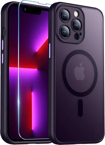 Vista 21 de Red2Fire Funda magnética para iPhone 13 Pro Max, protección completa mejorada de la cámara, compatible con MagSafe, funda protectora translúcida
