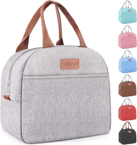 Vista 14 de Bolsa de almuerzo para mujeres y hombres, lonchera aislada para adultos, pequeña lonchera hermética enfriadora, contenedores de comida para almuerzo