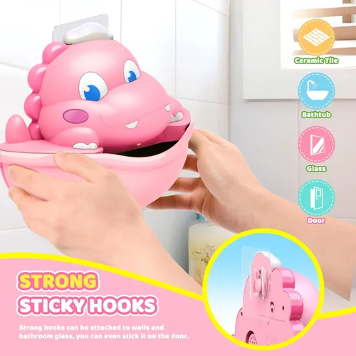 Vista 5 de Juguetes de baño, máquina de burbujas de baño con luz fabricante automático de burbujas juguete de baño para niños de 1-3 4-8 años juguete de bañera