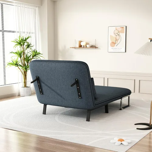 Vista 4 de BOJATU - Silla convertible de 39.4 pulgadas, sofá cama de tres pliegues con respaldo ajustable, diván de ocio con marco de acero resistente